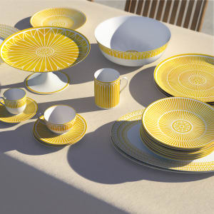 Set of 2 glass coasters Oh de Christofle Stainless steel